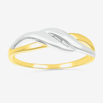 6MM 10K Two Tone Gold Round Band