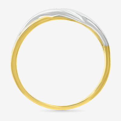 6MM 10K Two Tone Gold Round Band