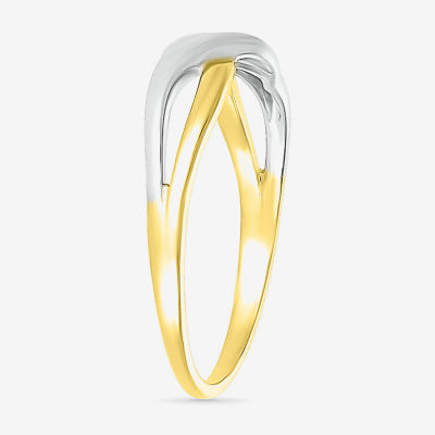 6MM 10K Two Tone Gold Round Band