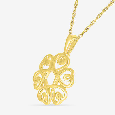 Womens 10K Gold Knot Pendant Necklace