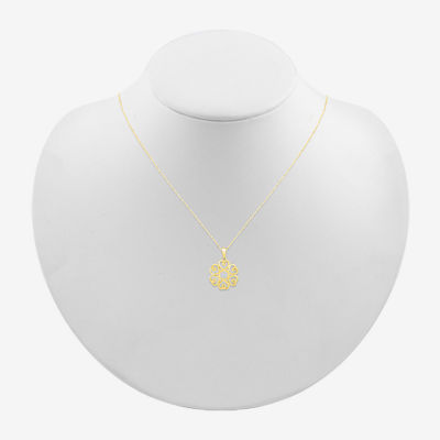 Womens 10K Gold Knot Pendant Necklace