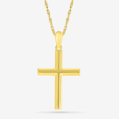 Womens 10K Gold Cross Pendant Necklace