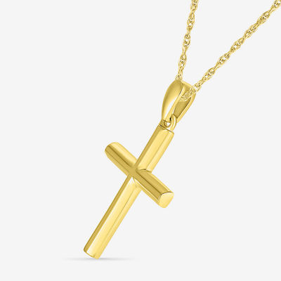 Womens 10K Gold Cross Pendant Necklace