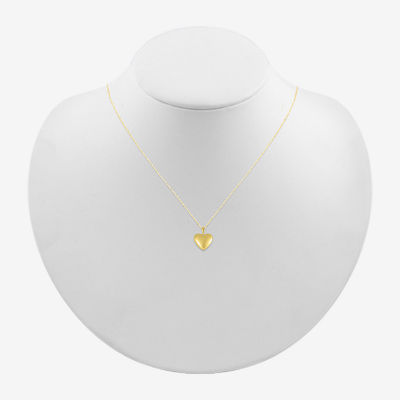 Womens 10K Gold Heart Pendant Necklace