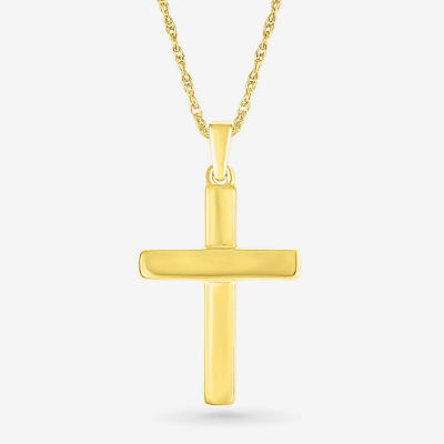 Womens 10K Gold Cross Pendant Necklace