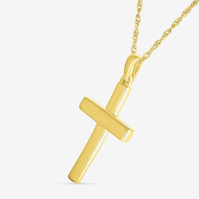 Womens 10K Gold Cross Pendant Necklace