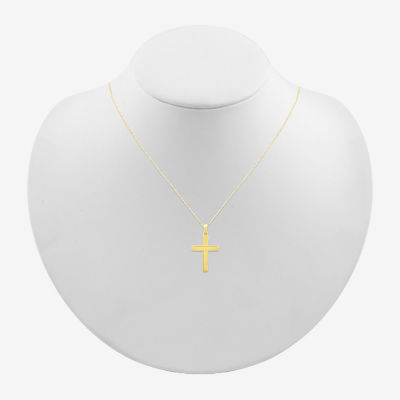 Womens 10K Gold Cross Pendant Necklace