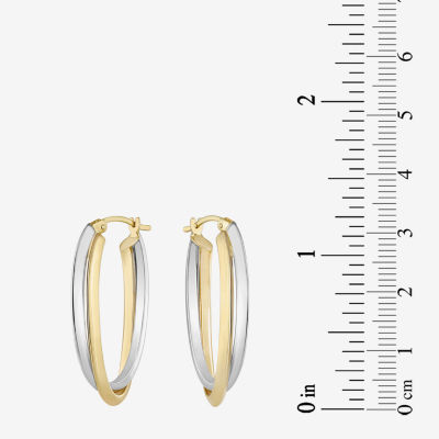 14K Two Tone Gold 30mm Hoop Earrings