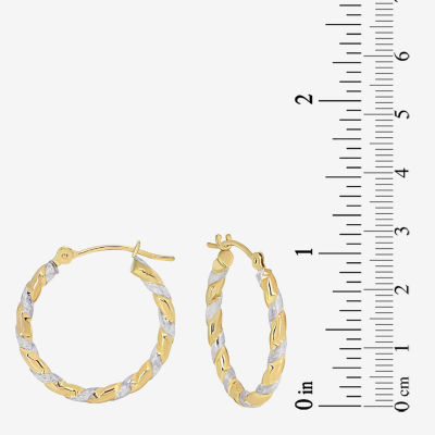 14K Two Tone Gold 26mm Hoop Earrings