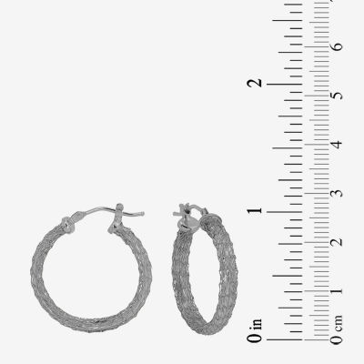 14K White Gold 23mm Hoop Earrings