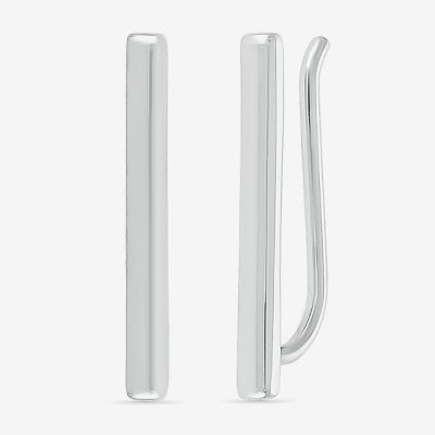 Womens 10K White Gold Ear Climbers