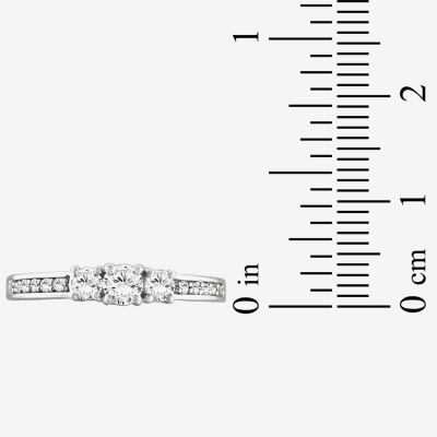 Womens 1 1/ CT. T.W. White Cubic Zirconia Sterling Silver Promise Ring