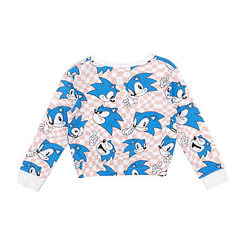 Little & Big Girls Crew Neck Long Sleeve Sonic the Hedgehog Sweatshirt