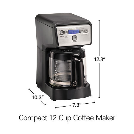 Hamilton Beach 12 Cup Compact Programmable Coffee Maker, One Size, Black