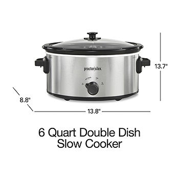 MegaChef Dual 1.5 Quart Crock Buffet Slow Cooker