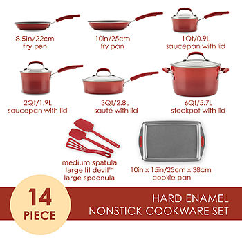  Rachael Ray Brights Nonstick Cookware Pots and Pans Set, 10  Piece, Orange Gradient: Pots And Pans: Home & Kitchen