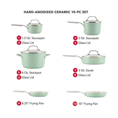 10 - Piece Non-Stick Ceramic Cookware Set