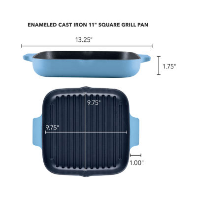 KitchenAid Enameled Cast Iron 11" Square Grill Pan