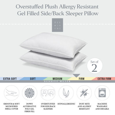 Ella Jayne Signature Plush Firm Allergy-Resistant Down Alternative Side/Back Sleeper Pillow, Set of 2