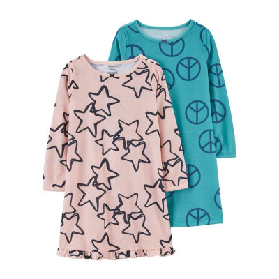 Carter's Little & Big Girls Round Neck Long Sleeve 2-pc. Nightgown