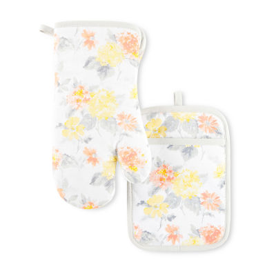 Martha Stewart Amber Floral 2-pc. Mitt + Pot Holder Set