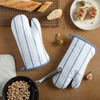 Martha Stewart Daisy Stripe 2-pc. Oven Mitt Set