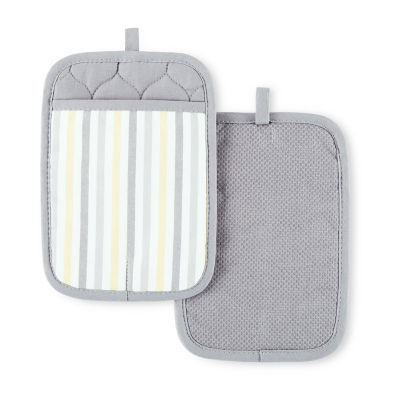 Martha Stewart Daisy Stripe 2-pc. Mitt + Pot Holder Set