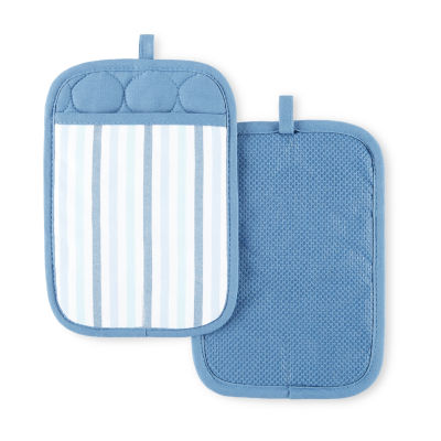 Martha Stewart Daisy Stripe 2pc. Pot Holder Set, Color Blue JCPenney
