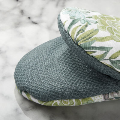 Martha Stewart Daisy Stripe Green Cotton Oven Mitt (Set of 2)