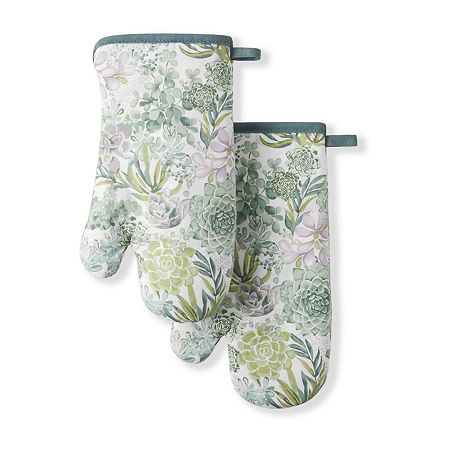 Martha Stewart Succulents 2-pc. Oven Mitt Set, One Size, Green