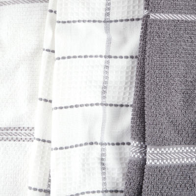 Martha Stewart Collection 3-Pc. Waffle Weave Kitchen Towels