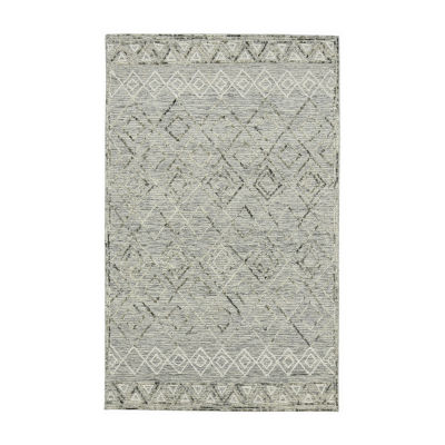 Amer Rugs Berlin Parsall Geometric Hooked Washable 5' X 8' Indoor Rectangular Area Rug