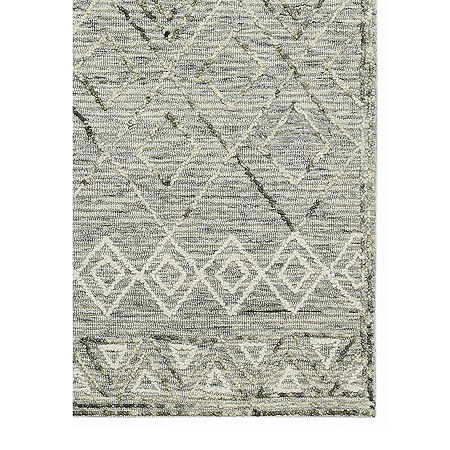 Amer Rugs Berlin Parsall Geometric Hooked Washable 5' X 8' Indoor Rectangular Area Rug, One Size, Gray