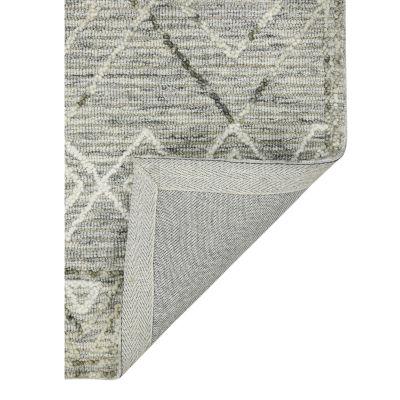 Amer Rugs Berlin Parsall Geometric Hooked Washable 5' X 8' Indoor Rectangular Area Rug