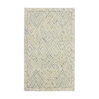 Amer Rugs Berlin Drayton Geometric Hooked Washable 5' X 8' Indoor Rectangular Area Rug