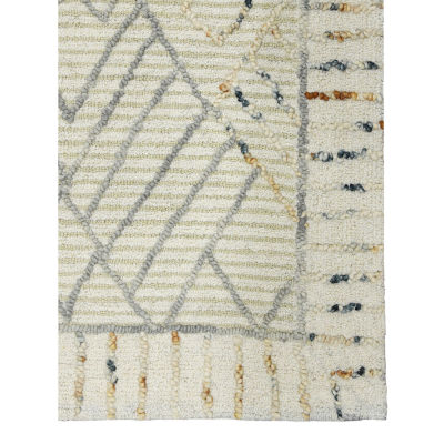 Amer Rugs Berlin Drayton Geometric Hooked Washable 5' X 8' Indoor Rectangular Area Rug