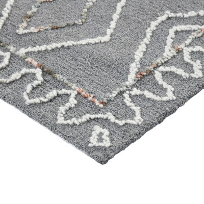 Amer Rugs Berlin Tania Geometric Hooked Washable Indoor Rectangular Area Rug