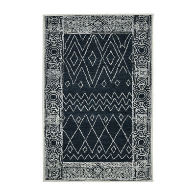 Amer Rugs Berlin Suney Geometric Hooked Washable 5' X 8' Indoor Rectangular Area Rug