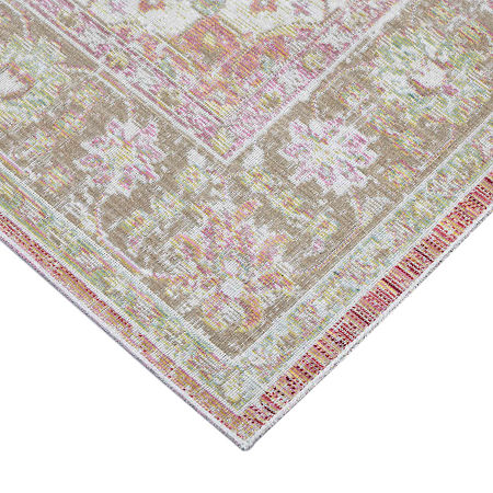 Amer Rugs Century Blythe Medallion Loomed Washable 30 X 96 Indoor Rectangular Runner, One Size, Pink