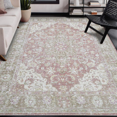 Amer Rugs Century Blythe Medallion Loomed Washable Indoor Rectangular Area Rug