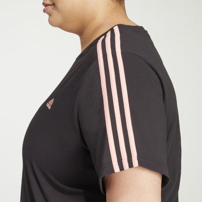 adidas Essentials 3 Stripes Tee (Plus Size)