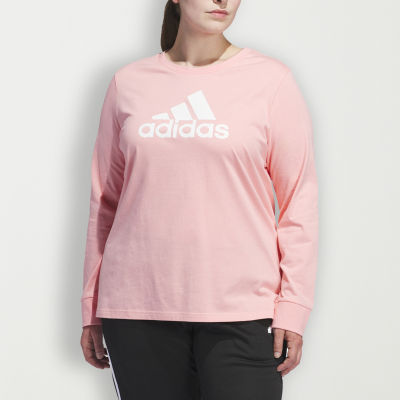 adidas Big Logo Long Sleeve Tee (Plus Size)