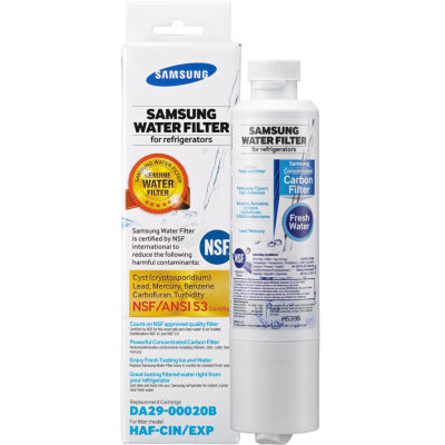 SAMSUNG Genuine Filter for Refrigerator Water and Ice, Carbon Block  Filtration, Reduces 99% of Harmful Contaminants for Clean, Clear Drinking  Water