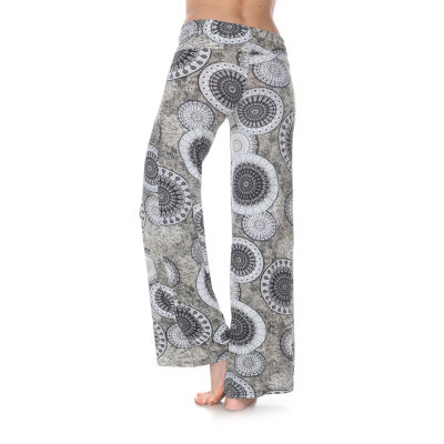 White Mark Womens Mid Rise Wide Leg Palazzo Pant