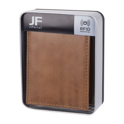 J. Ferrar Mens Extra Capacity Rfid Blocking Bifold Wallet