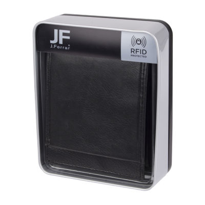 J. Ferrar Mens Extra Capacity Rfid Blocking Slim Fold Wallet