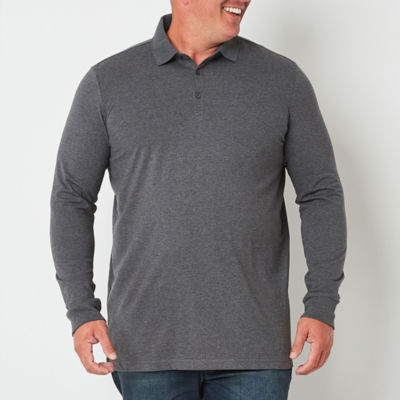 St. John's Bay Big and Tall Mens Classic Fit Long Sleeve Polo Shirt