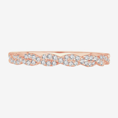 Signature By Modern Bride 1/5 CT. T.W. Mined White Diamond 10K Rose Gold Wedding Band