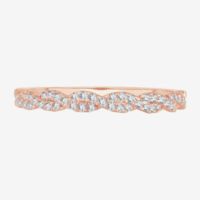 Signature By Modern Bride 1/5 CT. T.W. Natural White Diamond 10K Rose Gold Wedding Band