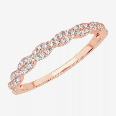 Signature By Modern Bride 1/5 CT. T.W. Natural White Diamond 10K Rose Gold Wedding Band